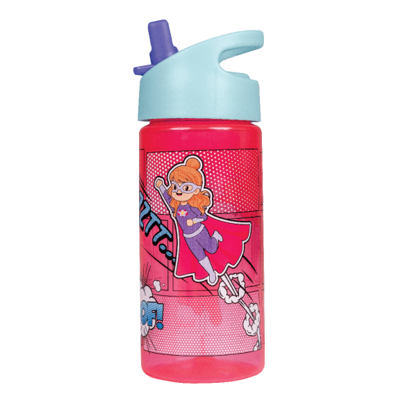 GARRAFA SUPER HEROINAS ROSA 380ML 18m