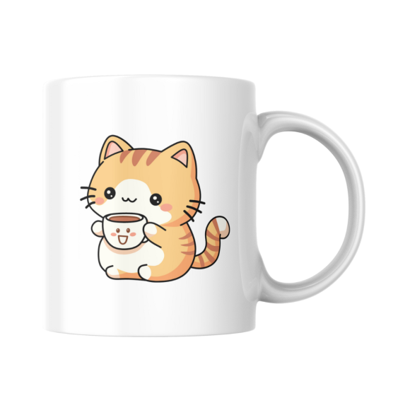 EMI CANECA DE PORCELANA MENSAGEM GATO COFFE