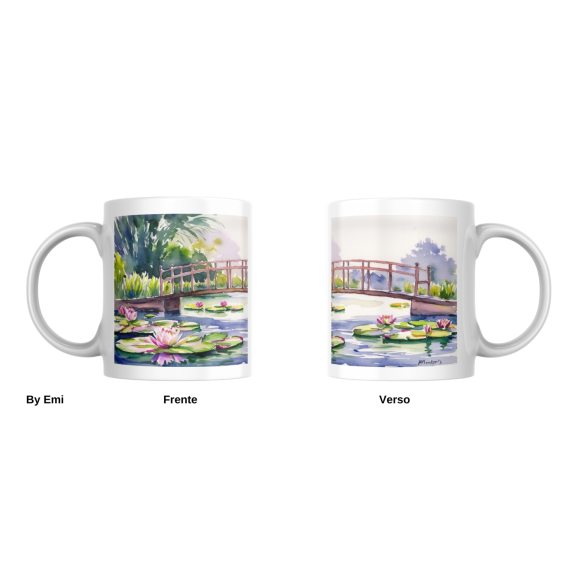 EMI CANECA DE PORCELANA COLEÇÃO DE AQUARELA