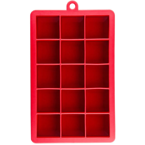 OIKOS FORMA DE GELO SILICONE 15 CUBOS VERMELHO