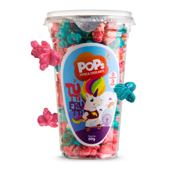 PIPOCA DOCE DE TUTTI FRUTTI UNICÓNIO COPO POP'S 60G