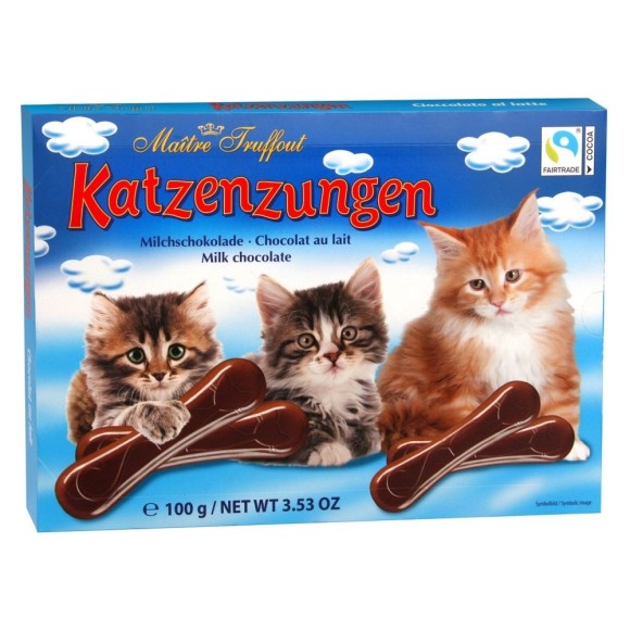 LINGUA DE GATO MAÎTRE TRUFFOUT KATZENZUNGEN MILK CHOCOLATE 100G GUNZ WARENHANDEIS