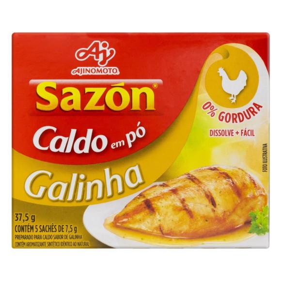 AJINOMOTO SAZON CALDO EM PÓ SABOR GALINHA 5 SACHÊS